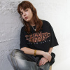 Short-sleeved letter foam craft solid color loose-fitting t-shirt 151