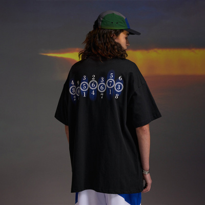 Simple men's niche design letter printing round neck bottoming short sleeves 150