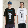 American high street retro t-shirt personality letter short sleeve men 143
