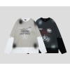 Inkjet printed fake two-piece top with raglan collar 166