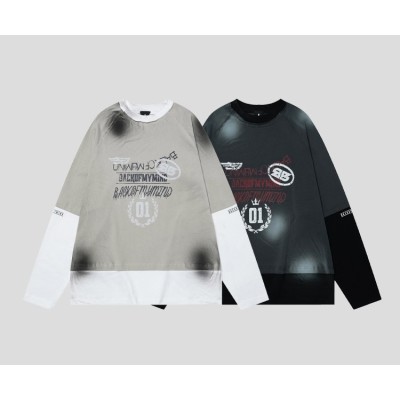 Inkjet printed fake two-piece top with raglan collar 166
