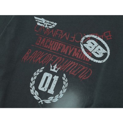 Inkjet printed fake two-piece top with raglan collar 166