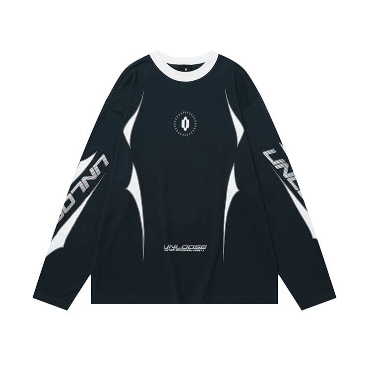 Street print crew neck drop shoulder T-Shirt 164