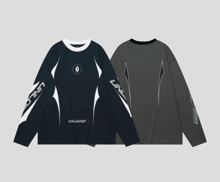 Street print crew neck drop shoulder T-Shirt 164