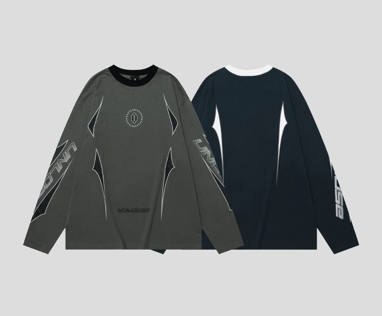 Street print crew neck drop shoulder T-Shirt 164